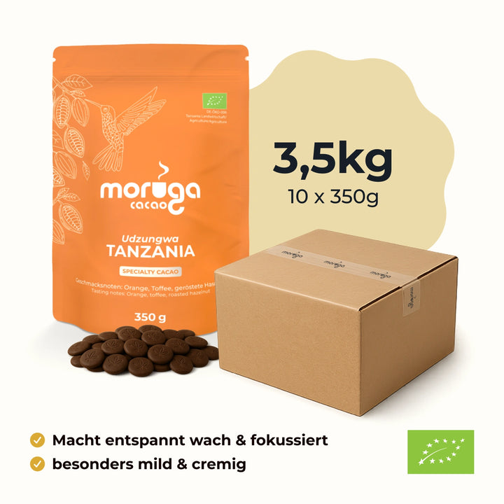Moruga Zehnergebinde Udzungwa · Karton mit Kakao-Drops
