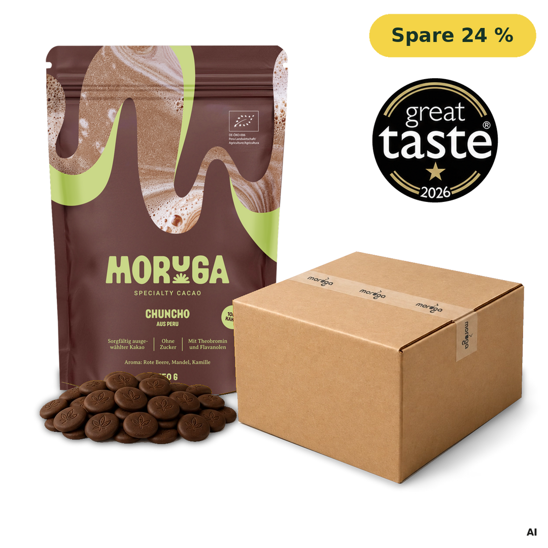 Moruga Zehnergebinde Chuncho · Karton mit Kakao-Drops