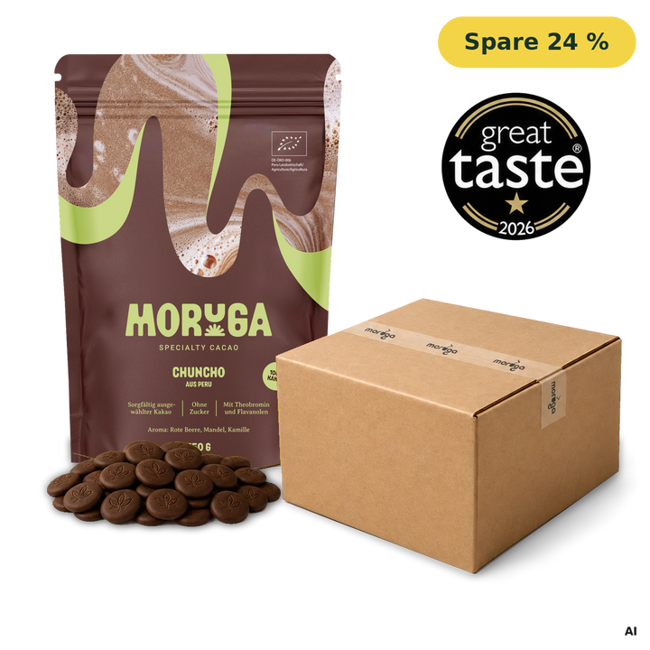 Moruga Zehnergebinde Chuncho · Karton mit Kakao-Drops