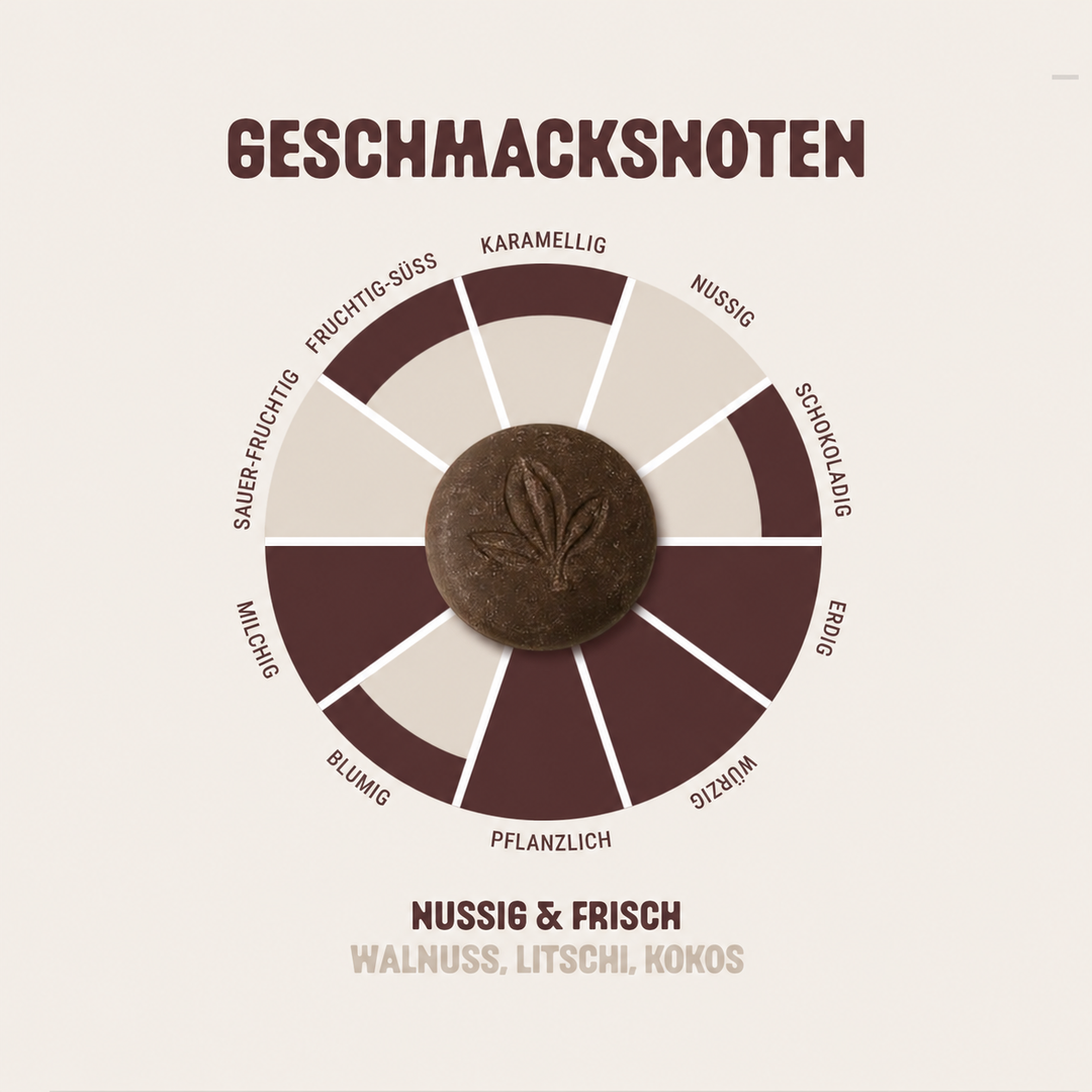 Almendra Blanca Geschmacksnoten: Walnuss, Litschi, Kokos